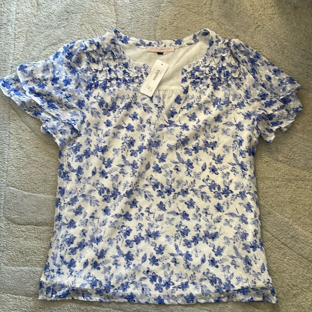 Pookie & Sebastian - brand new with tags, floral/eyelet top
